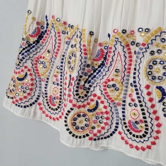 Ramy Brook White Embroidered Embellished Maelen Skirt NWT - Picture 4 of 14